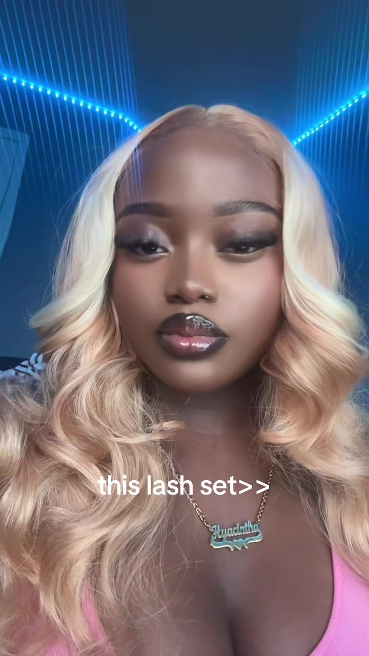 TikTok post by @youluvhyacintha for Geeneiya Lashes. Caption reads: stay tuned for the tutorial 😉 @Geeneiya Lashes....