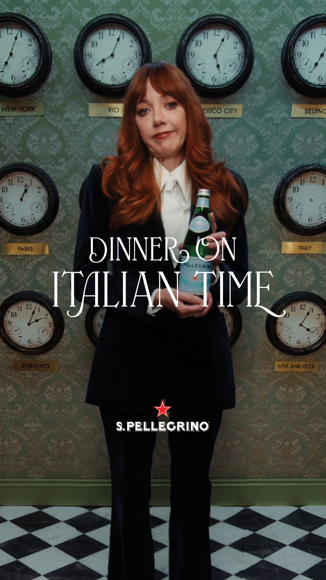 Instagram post by @missdianemorgan for Sanpellegrino. Caption reads: What is Italian Time? The question people have....
