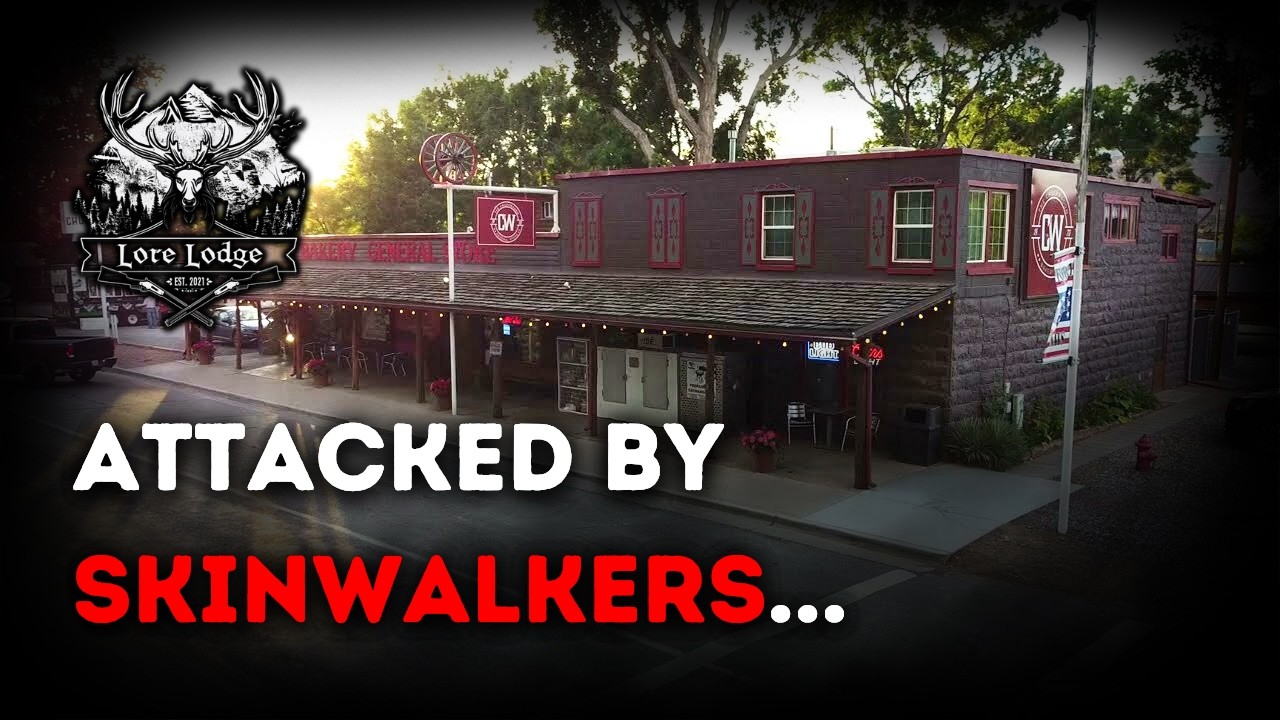 YouTube post by @TheLoreLodge for Rocket Money. Caption reads: Skinwalkers Are Invading This Small Town.