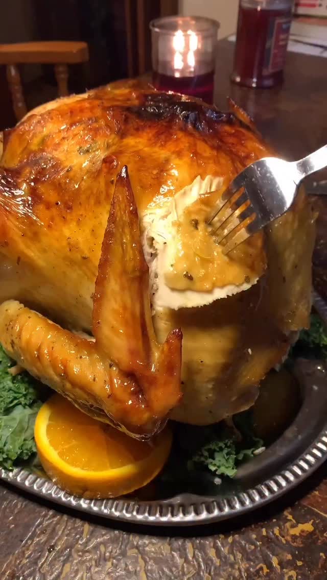 Instagram post by @foodcreationsforyou for Kettle & Fire. Caption reads: My go to turkey recipe 🦃 full recipe in caption....