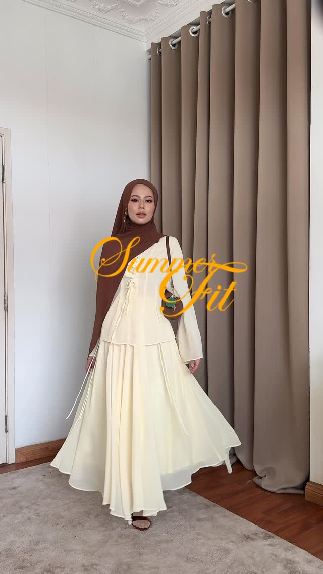 Instagram post by @faraadelunaa for HIJABISTAHUB. Caption reads: Stepping out of my color palette. Why not?....