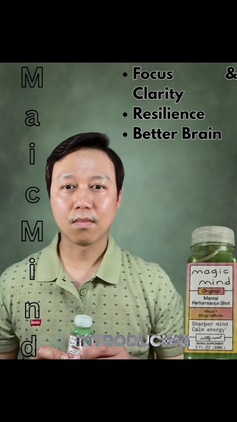 Instagram post by @leon_lay for Magic Mind. Caption reads: Would you take a shot of Magic Mind? Clarity in....