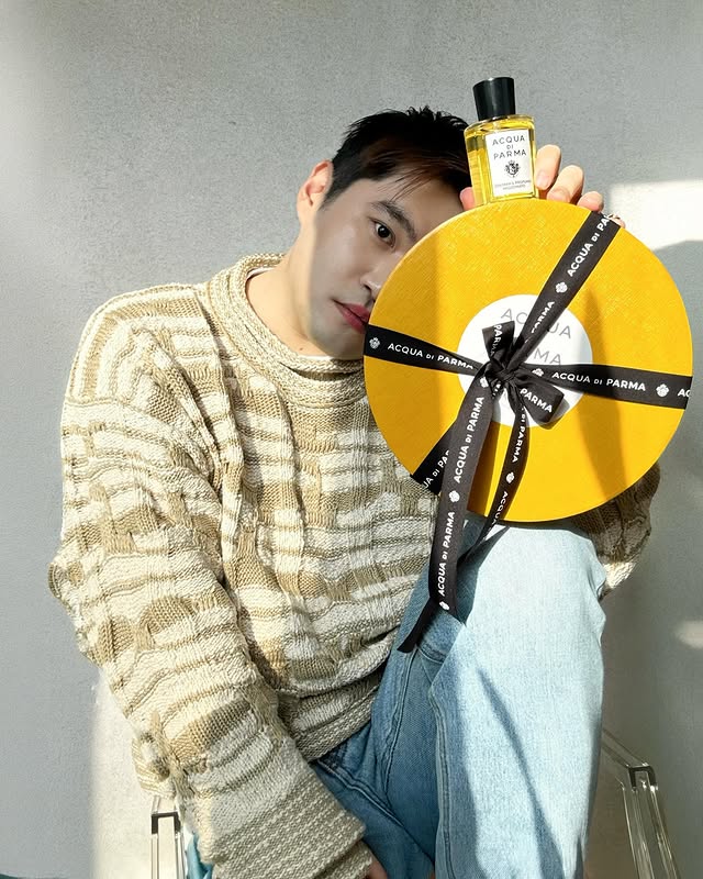 Instagram post by @jaesukkim for Acqua di Parma. Caption reads: 110 YEARS OF ITALIAN ELEGANCE @acquadiparma....