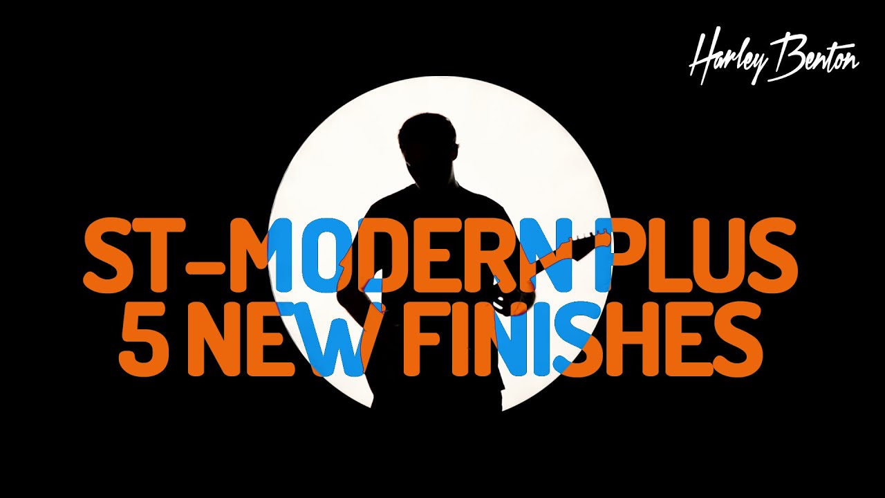 YouTube post by @HarleyBentonOfficial for Thomann. Caption reads: Harley Benton - ST-Modern Plus- NEW COLORS.