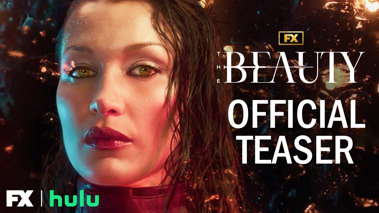 YouTube post by @FXNetworks for FX Networks. Caption reads: The Beauty | Official Teaser | Evan Peters, Ashton....