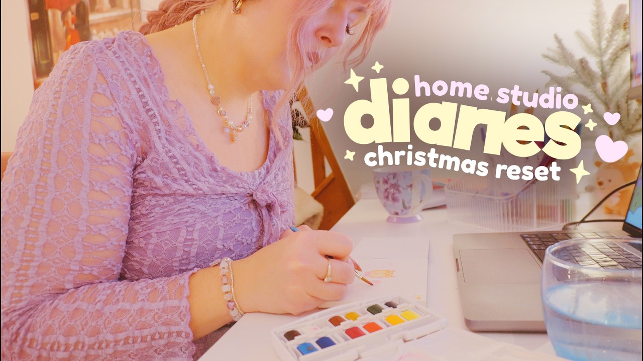 YouTube post by @KatnippStudios for Kittl. Caption reads: Katnipp VLOG (*ᴗ͈ˬᴗ͈)ꕤ*.ﾟ ✿ 🎄🧼 Desk Makeover &....