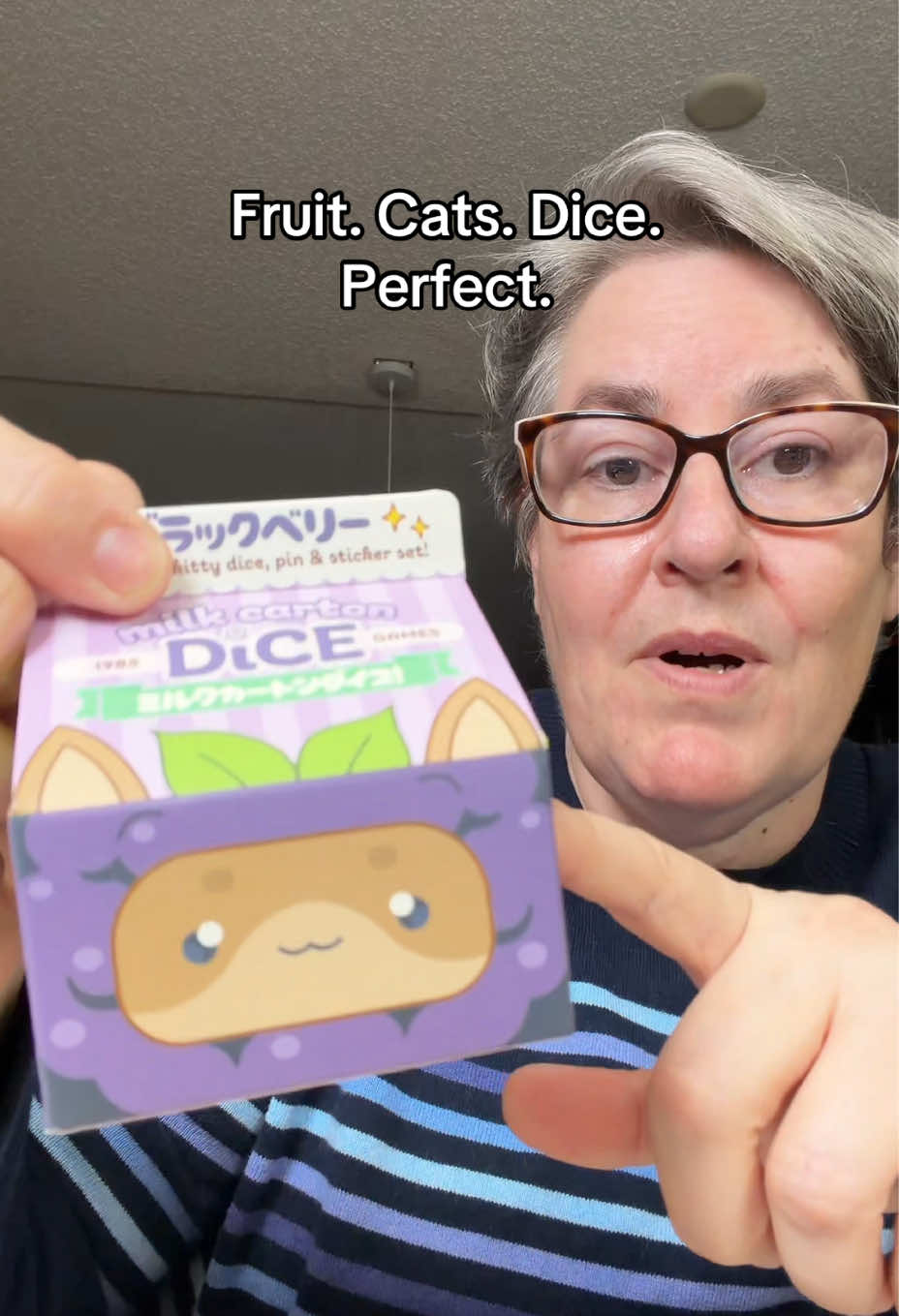 TikTok post by @alwayshonestreviews for 1985 Games. Caption reads: [...] #CuteDice #GiftIdeasForGamers @1985 Games.