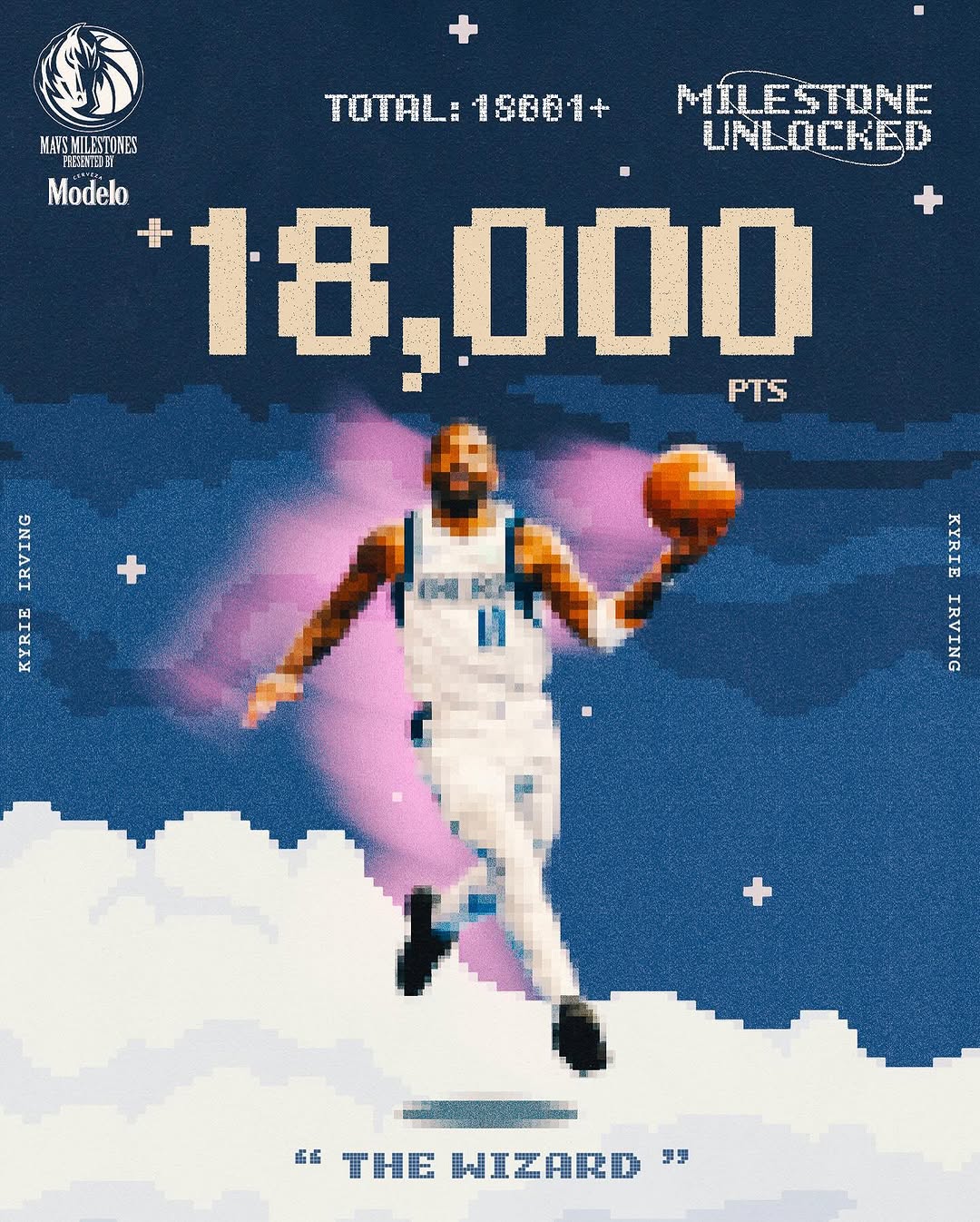 Instagram post by @dallasmavs for Modelo Usa. Caption reads: An emotional moment for Kai 🥹 Last night, Kyrie....