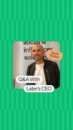 Instagram post by @scottmsutton for Later. Caption reads: Brb, taking notes. ✍️⁠
⁠
We caught up with our....