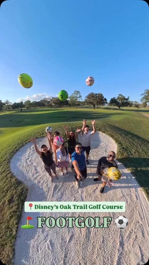 Instagram post by @livinglifemagically for Visit Orlando. Caption reads: Enjoy a day outdoors at Disney’s Oak Trail Golf....