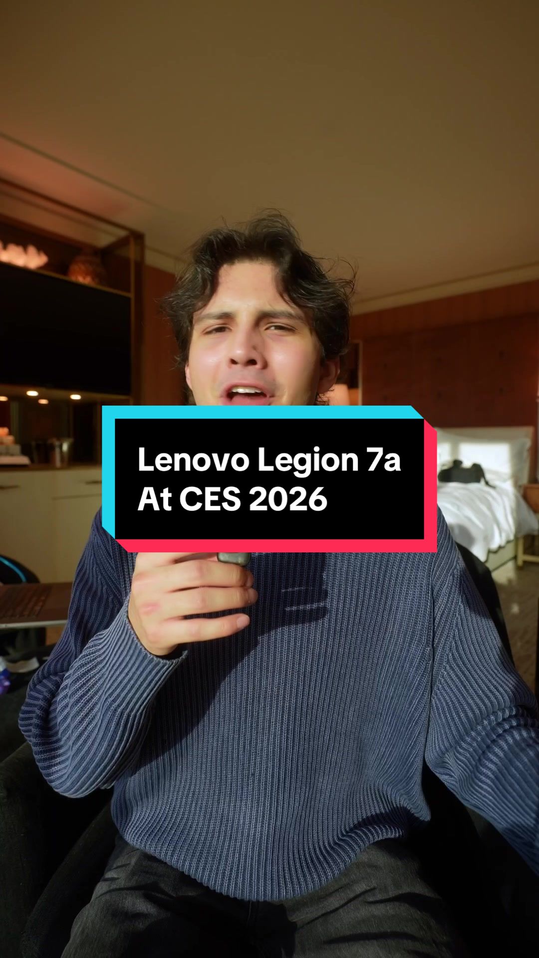 TikTok post by @nathanespinoza for AMD. Caption reads: [...] made it 🙏 #LenovoCES #LenovoPartner....