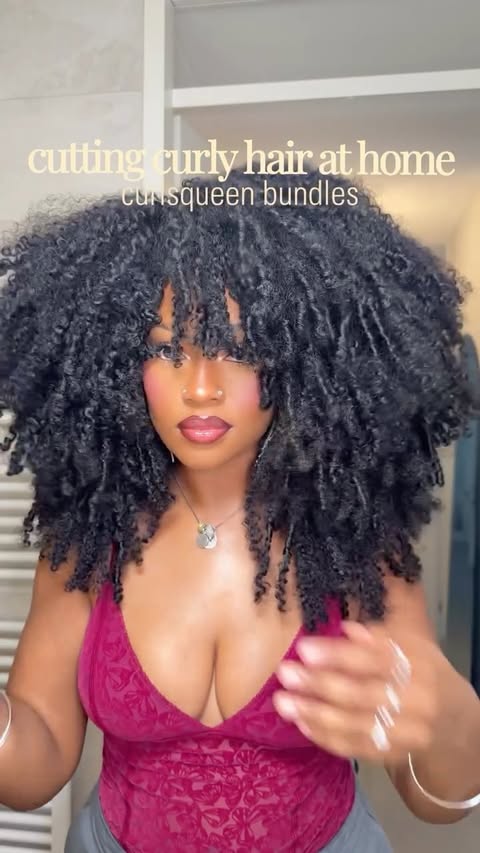 Instagram post by @ramonecharissa for Curlsqueen. Caption reads: [...] Curly Bundle Weft Hair Extensions from....