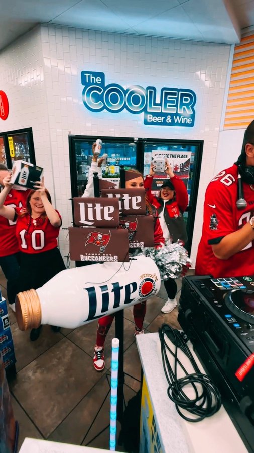 Instagram post by @djxplicid for Miller Lite. Caption reads: [...] Friday night! 🏴‍☠️ Circle K and Miller....