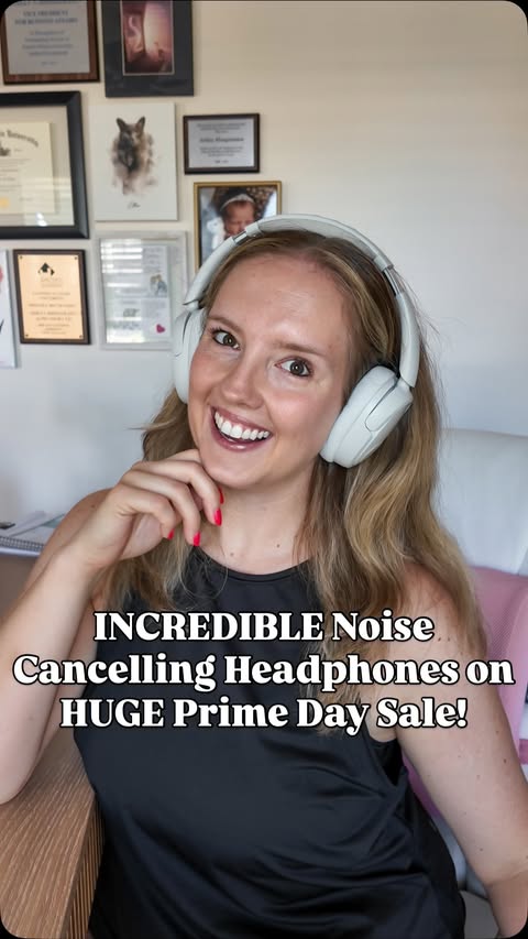Instagram post by @ashleyburkblog for JLab. Caption reads: [...] // ad My JBuds Lux ANC headphones from....