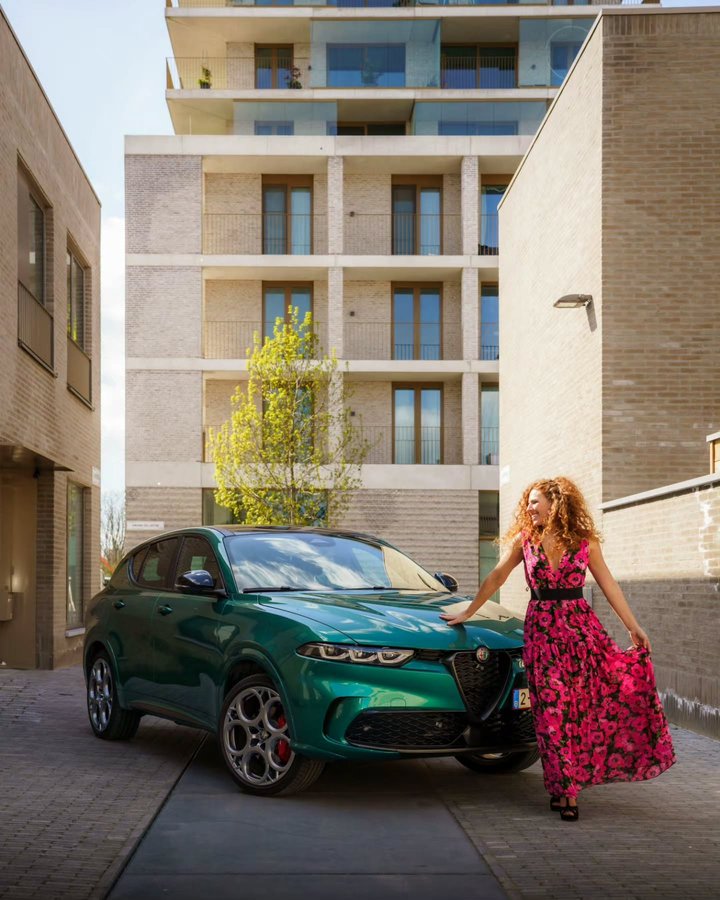 Instagram post by @candice.martens for Alfa Romeo Belux. Caption reads: Advertentie - Ambassadrice @alfaromeo_belux 

Ik....