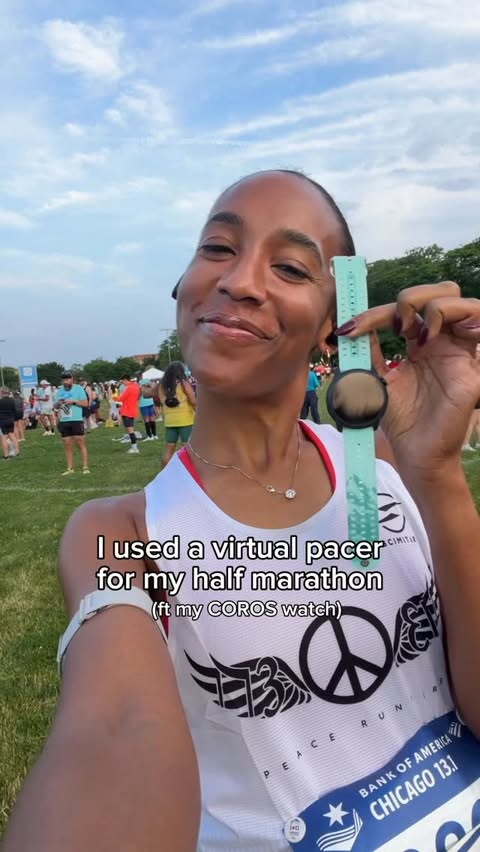Instagram post by @lyonessruns for COROS. Caption reads: [...] last Sunday, so my watch became one. The....