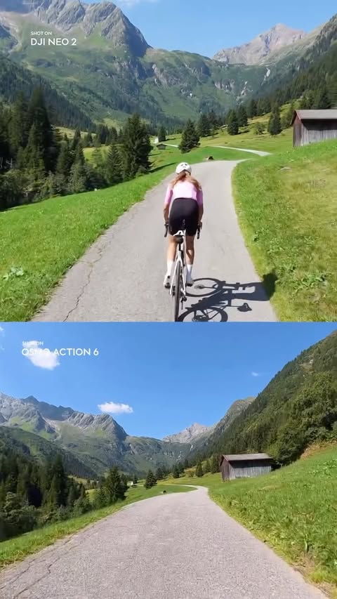 Instagram post by @cyclingwithlaura for DJI. Caption reads: [...] different perspectives 📸🚴🏻‍♀️ Shot on DJI....