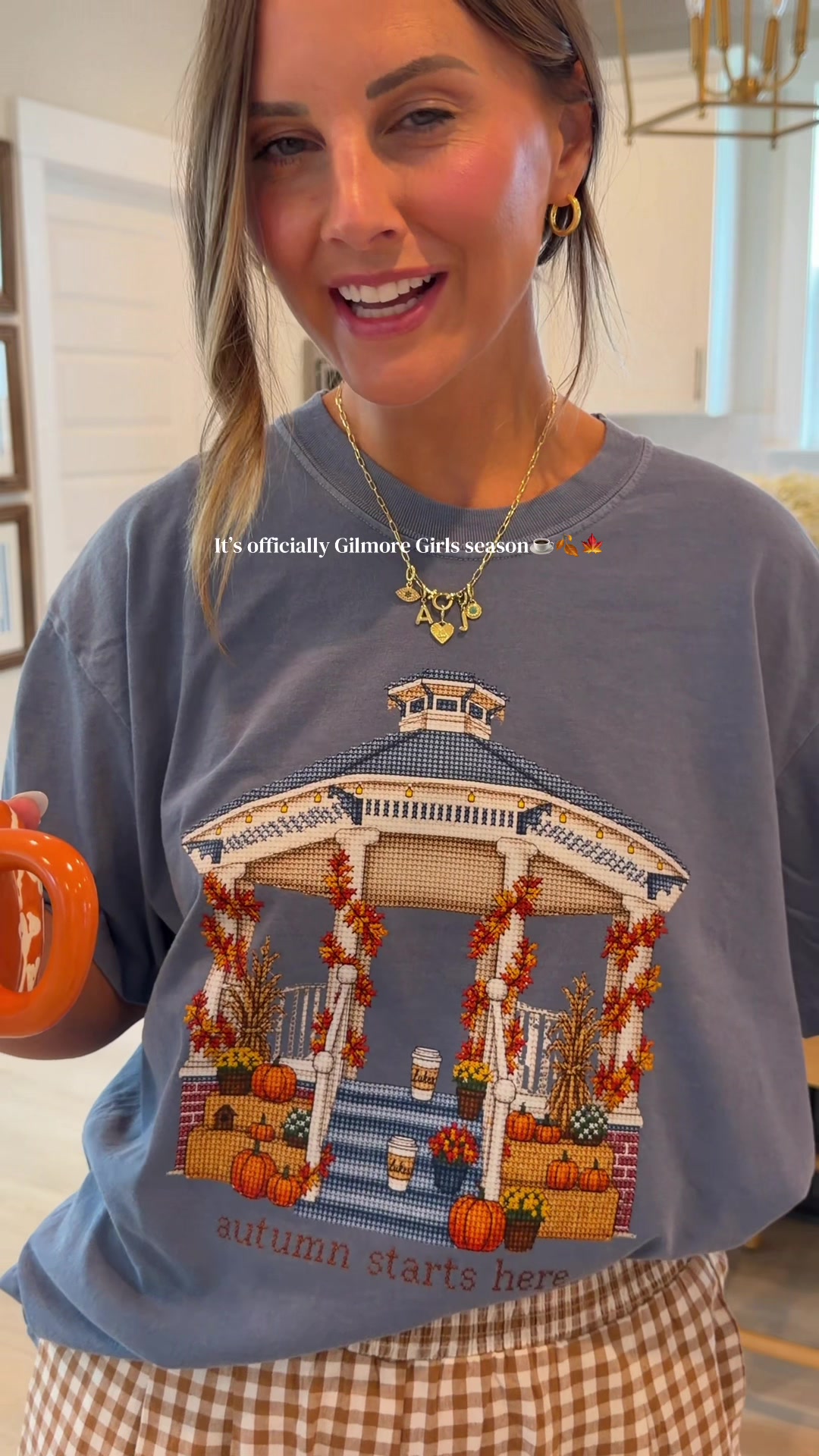 TikTok post by @shelbylowery_ for United Monograms. Caption reads: @United Monograms 🍂☕️🍁🎃.