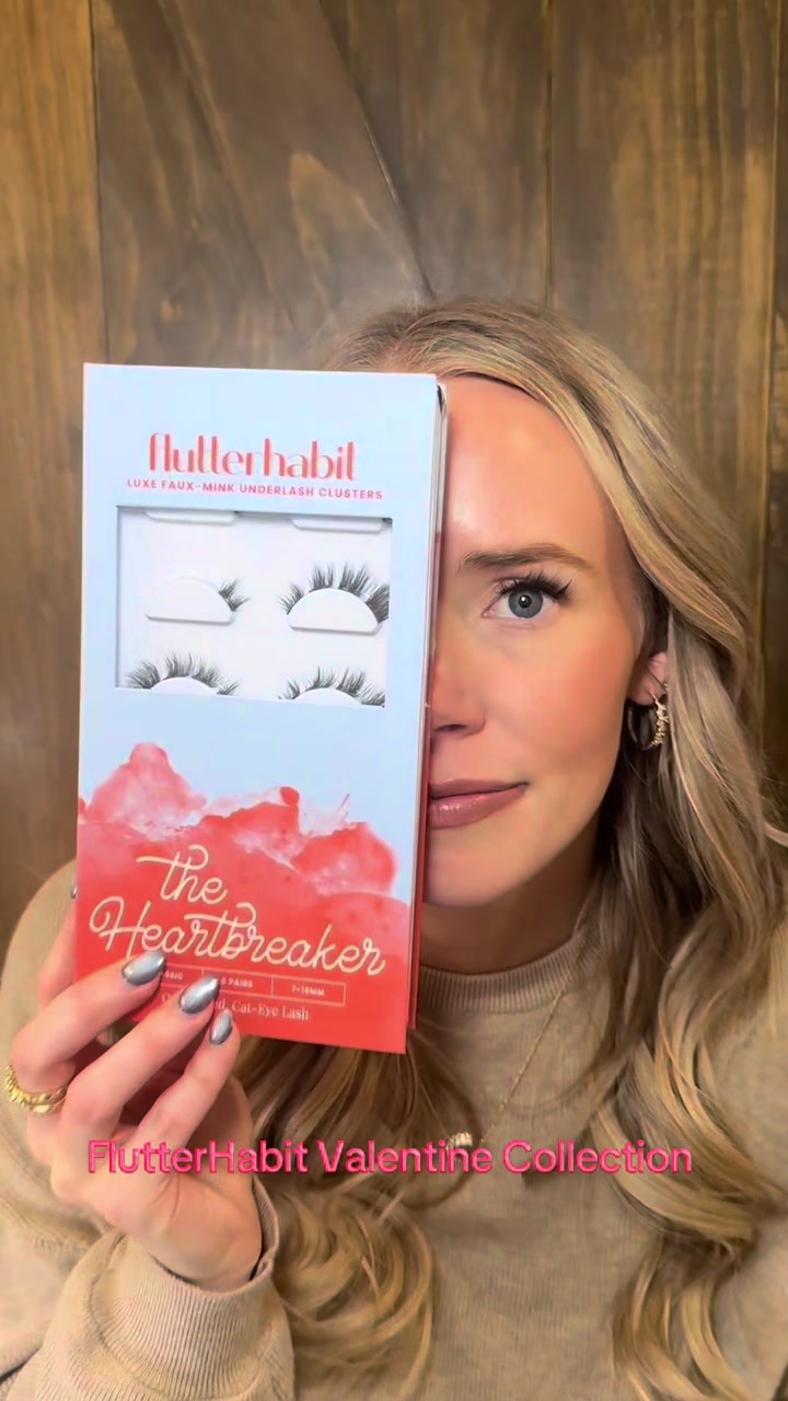 TikTok post by @knsingleton_ for FlutterHabit. Caption reads: @flutterhabit Newest lashes: The Charmer & The....