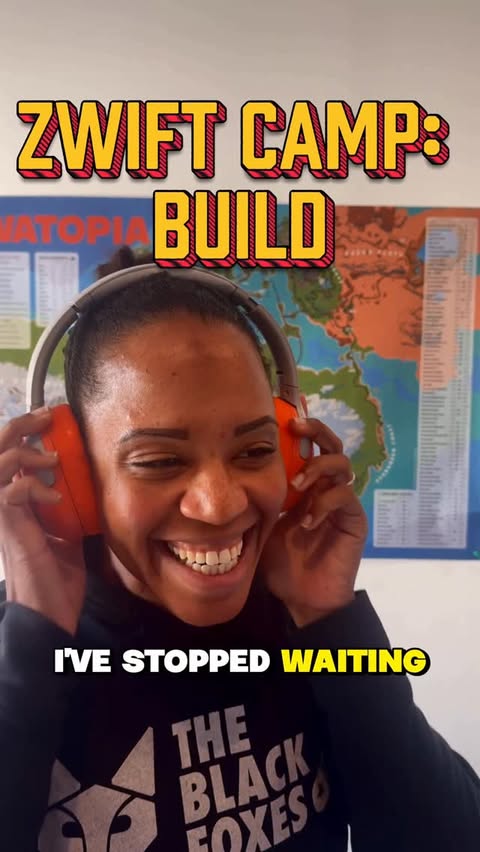 Instagram post by @ayesuppose for Zwift. Caption reads: The fifth and final week of Zwift Camp: Build is....