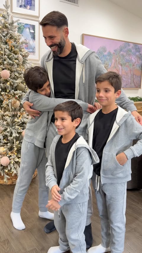 Instagram post by @thefleiteslife for True Classic. Caption reads: Mini versions of their dad in matching....