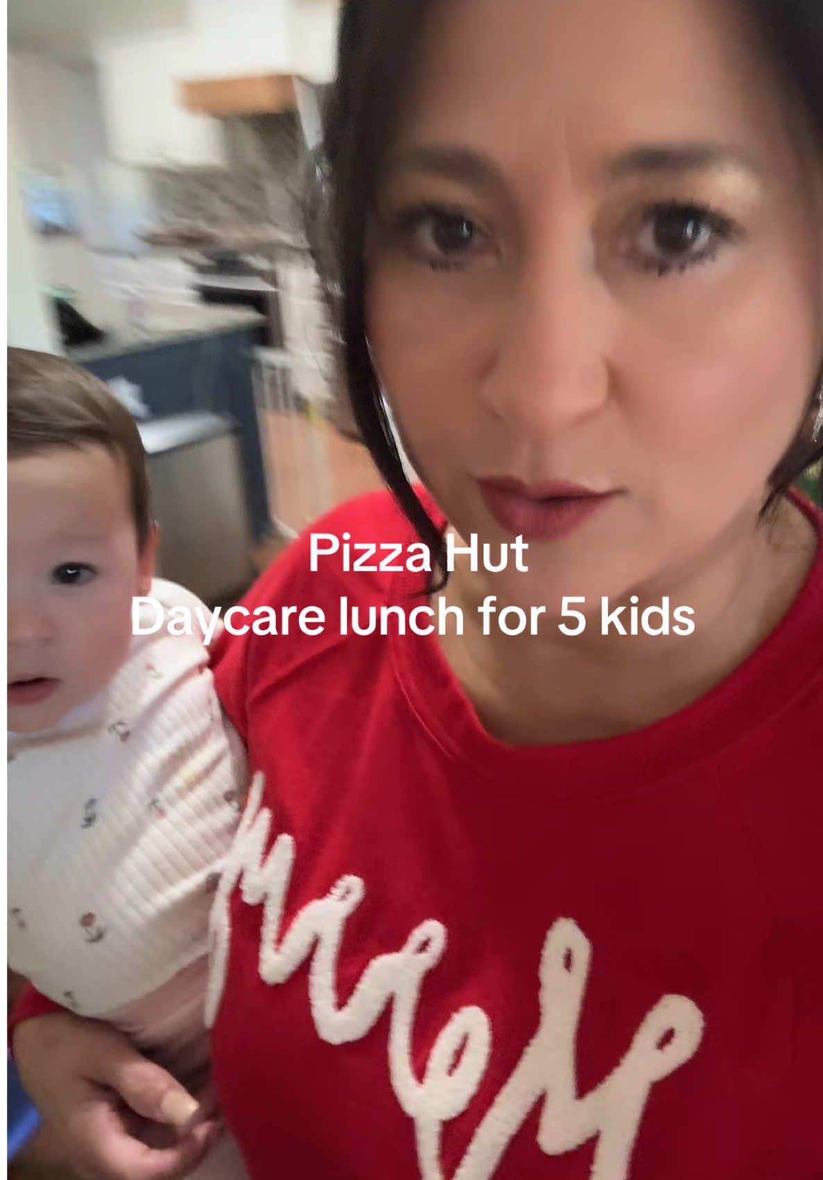 TikTok post by @krystenapoimboeuf for Pizza Hut. Caption reads: @Pizza Hut the kids enjoyed lunch! #homedaycare....