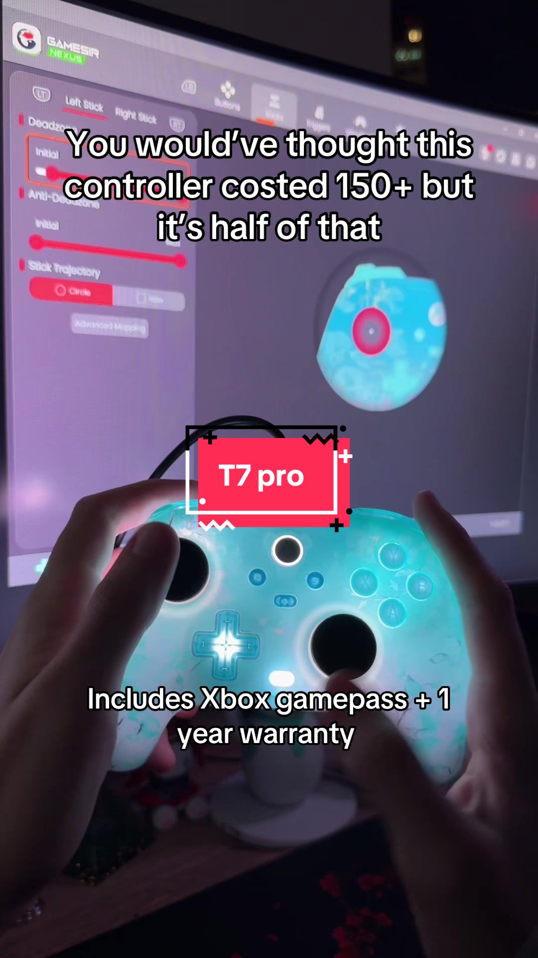 TikTok post by @cookiingeasyt3 for GameSir. Caption reads: [...] price point is unbelievable @GameSir....
