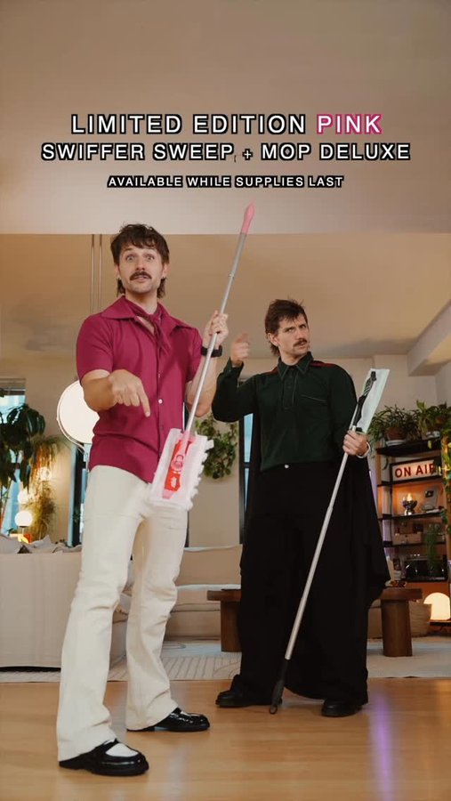 Instagram post by @twinsauce for Swiffer. Caption reads: #ad #SwifferPartner Whether you’re all about the....