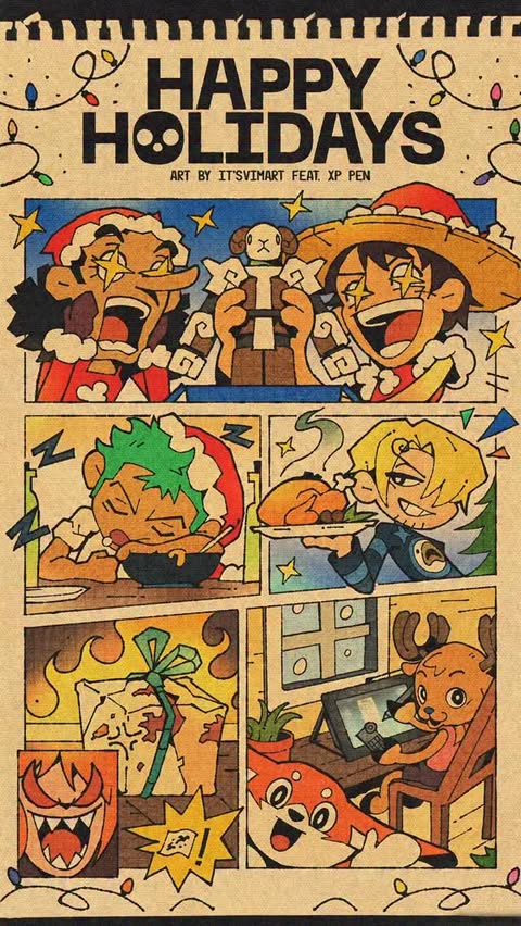 Instagram post by @itsvimart for XPPen. Caption reads: Happy Holidays and Merry Christmas‼️feat.....