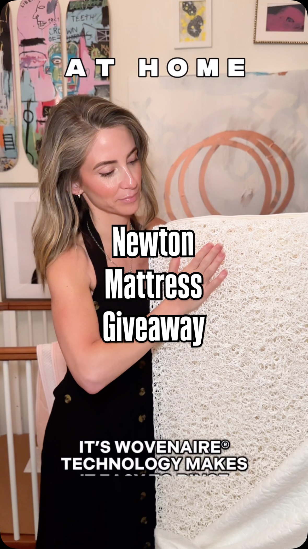 Instagram post by @ashleyspivey for Newton Baby. Caption reads: Where do YOU use your Newton Baby products most —....