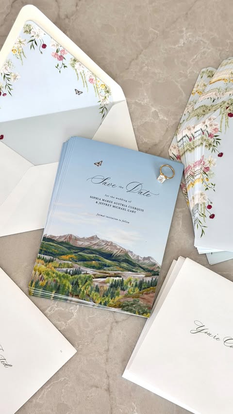 Instagram post by @sophiacuerquis for The Knot. Caption reads: [...] the dates!! 🥹💗💍 Designing them with....