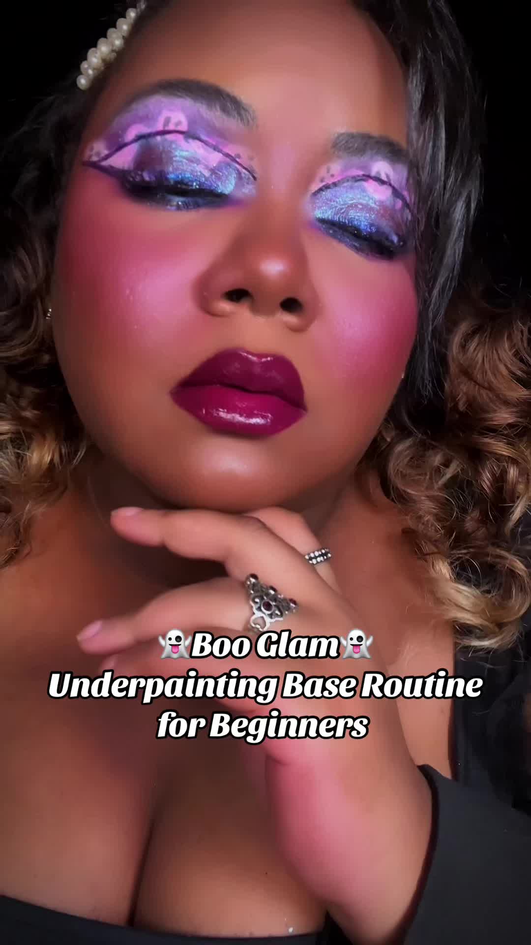 TikTok post by @talkintoya247 for JASON WU BEAUTY. Caption reads: 👻Boo Glam👻 (easy Halloween makeup look) gifted*....