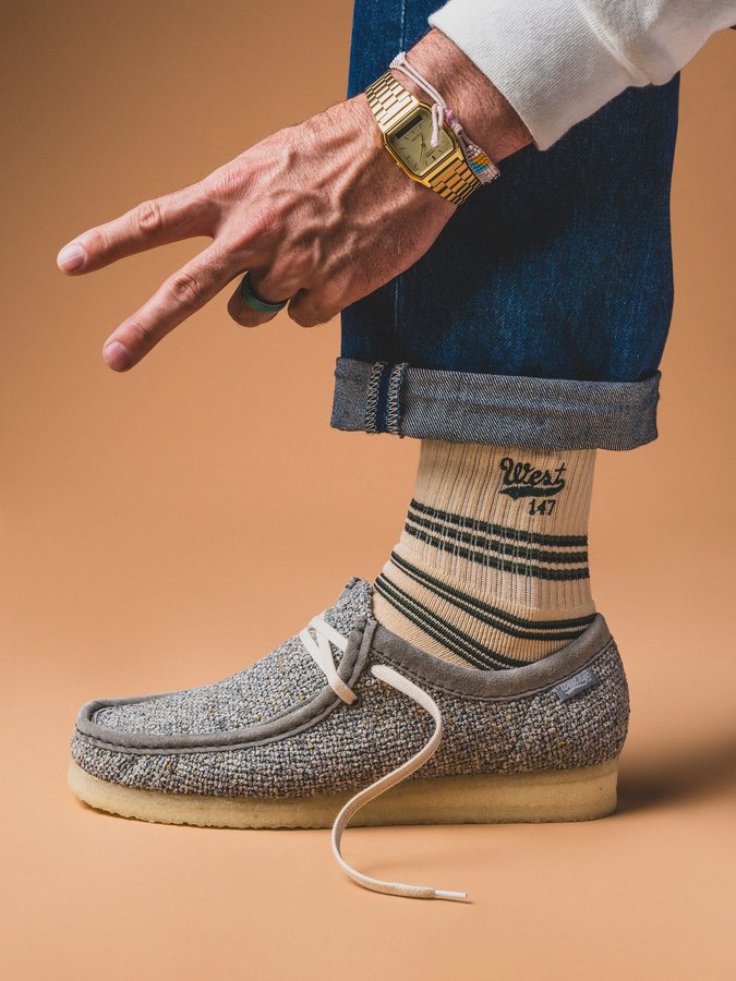 Instagram post by @ad__sneaks for Clarks Originals. Caption reads: I have never worn Wallabees before so I did not....