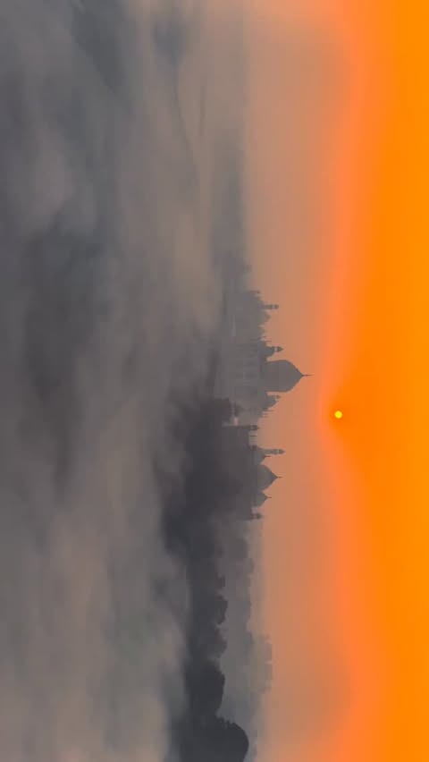 Instagram post by @dslrwalabhaiya for DJI. Caption reads: Watching history glow at sunrise. 🌅.