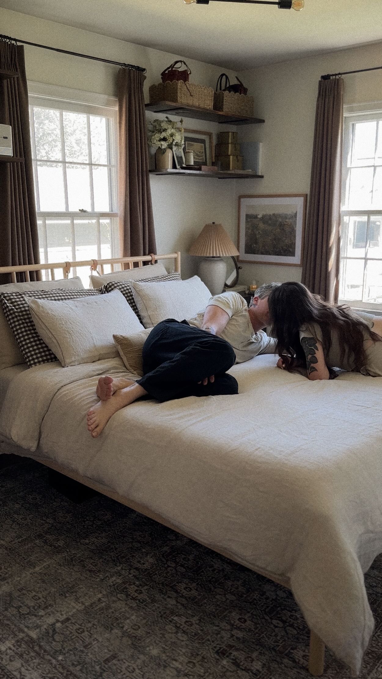 Instagram post by @thegoodrichwife for Garnet Hill. Caption reads: Time for a bedding refresh 🌿
I usually like to....