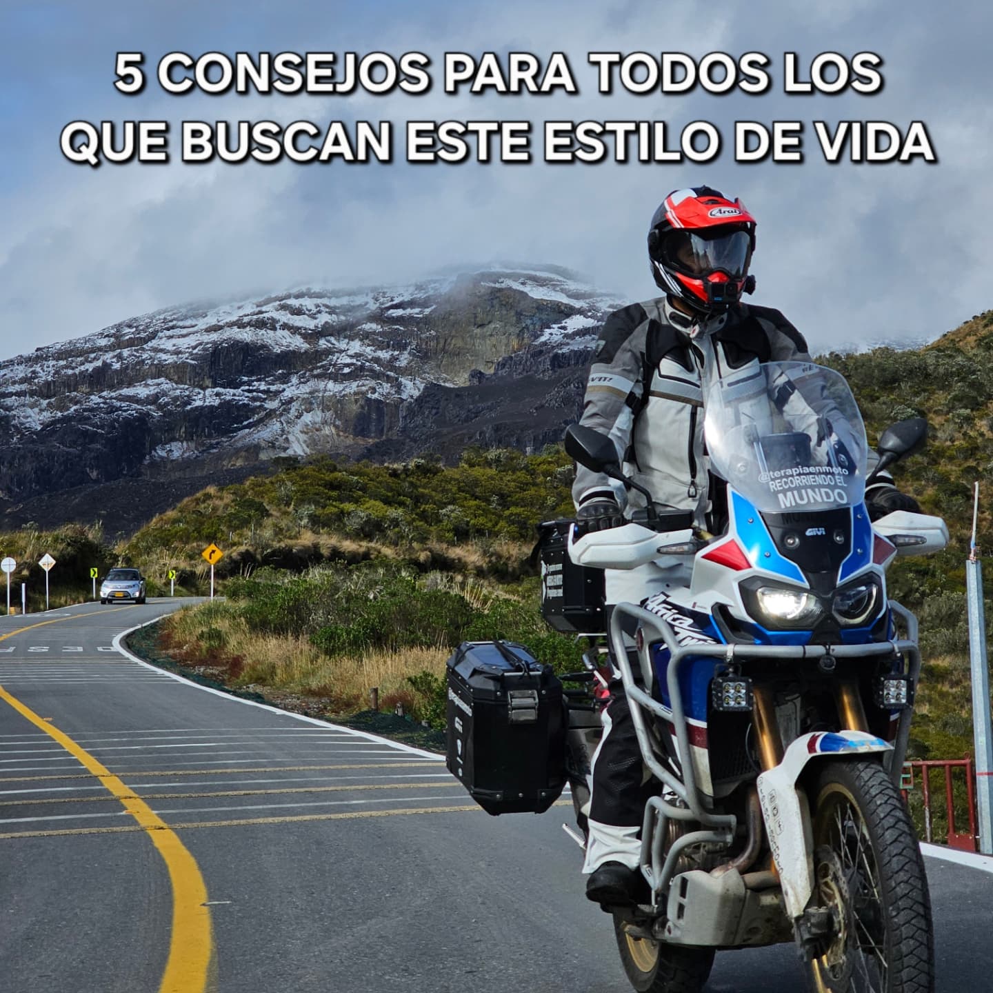 Instagram post by @terapiaenmoto for Cardo Systems. Caption reads: Cada kilómetro nos hace más sabios, por eso quiero....