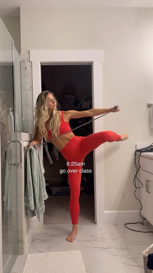 Instagram post by @ginachanis for Pique Life. Caption reads: [...] clock + daily meditation podcast +....