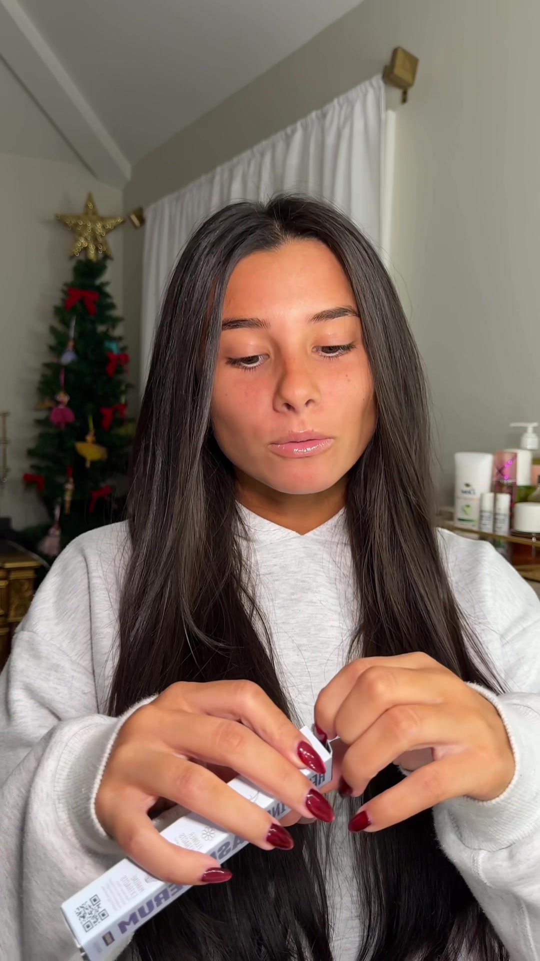 TikTok post by @sofiareparto for Babe Original. Caption reads: doing my skincare and then packing it is the only....