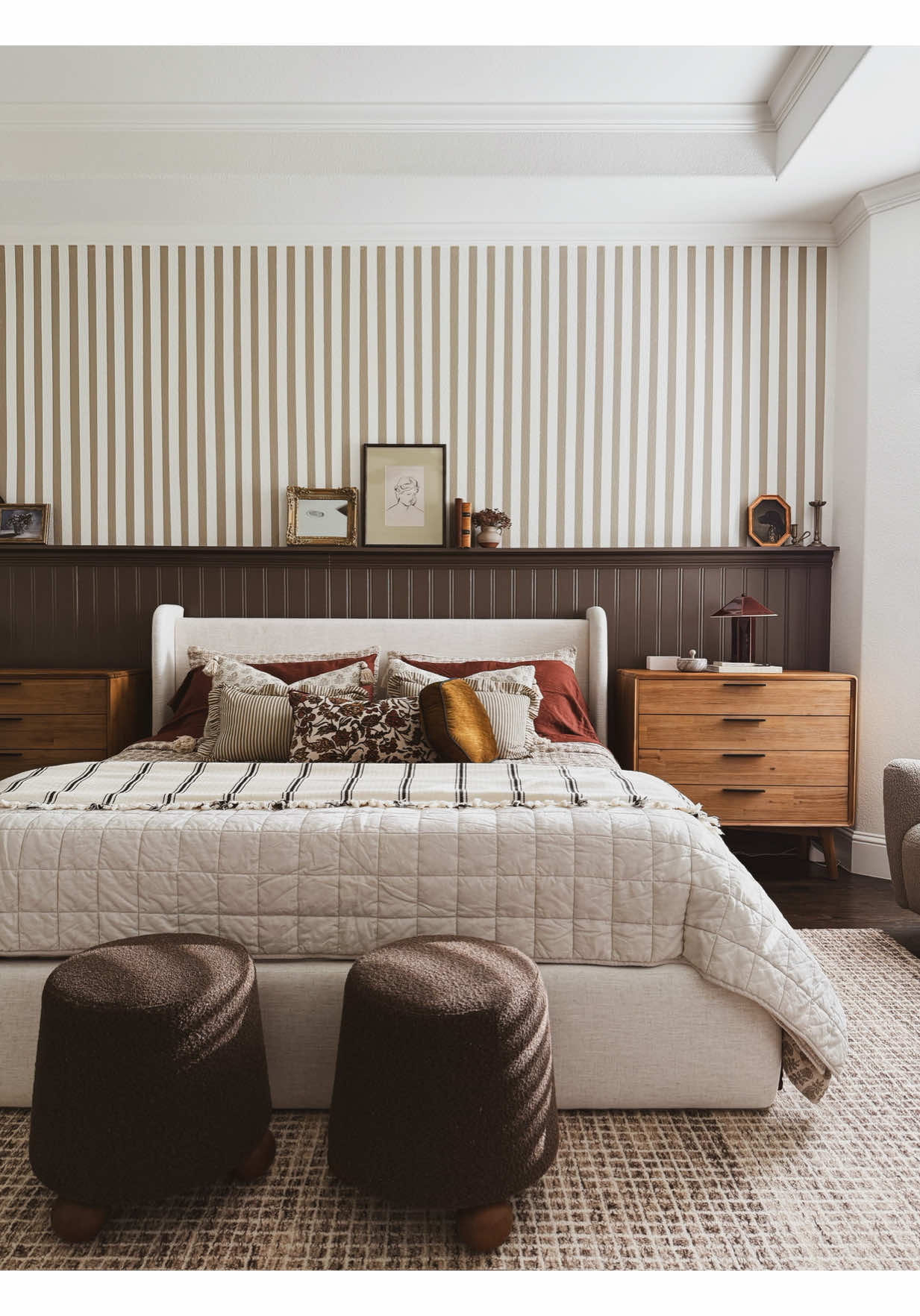 TikTok post by @styledbybeck21 for Lowe's. Caption reads: easy hack for cutting around outlets in beadboard....