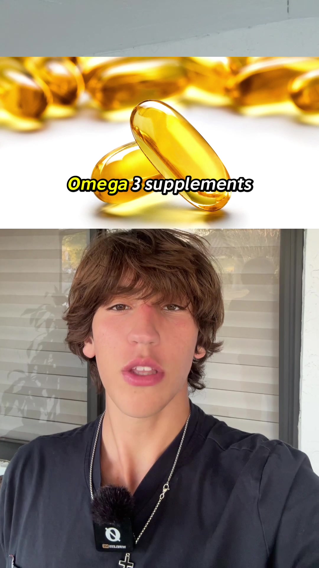 TikTok post by @enzohealth for Viva Naturals. Caption reads: [...] #fishoil #omega3 #vivanaturals @Viva....