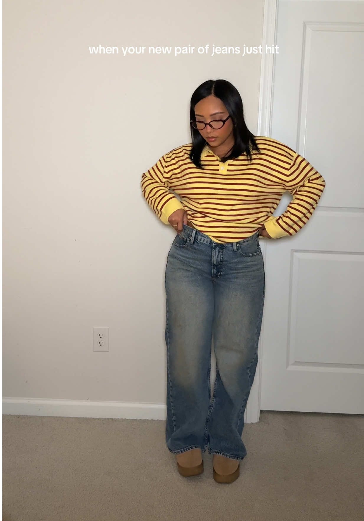 TikTok post by @alexisxbell for GOOD AMERICAN. Caption reads: I did not know your game @GOOD AMERICAN these are....