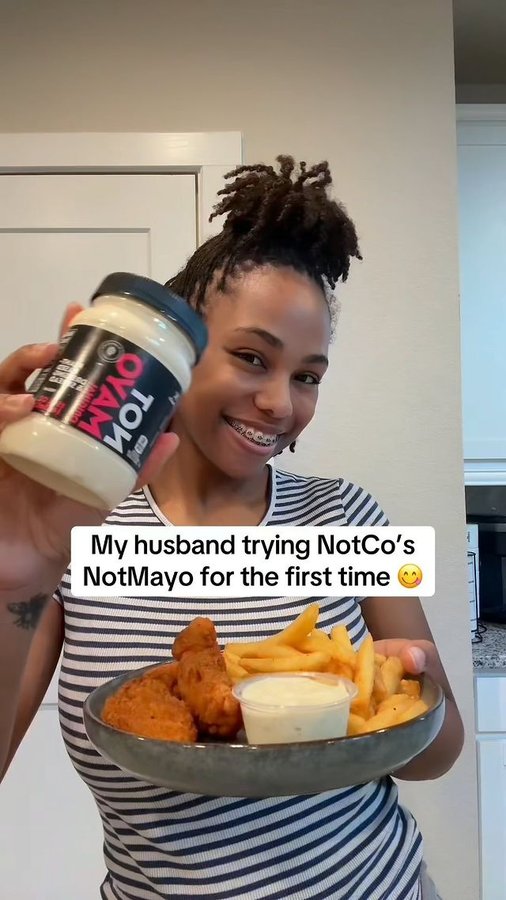 Instagram post by @xandnae for NotCo. Caption reads: [...] his lunch—not mad about it! ;) #NotMayo....