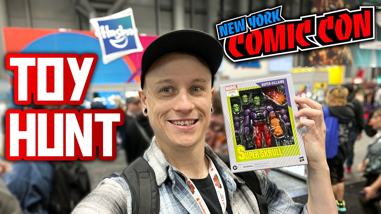 YouTube post by @sirdork730 for Entertainment Earth. Caption reads: Every Action Figure at New York Comic Con 2025! -....