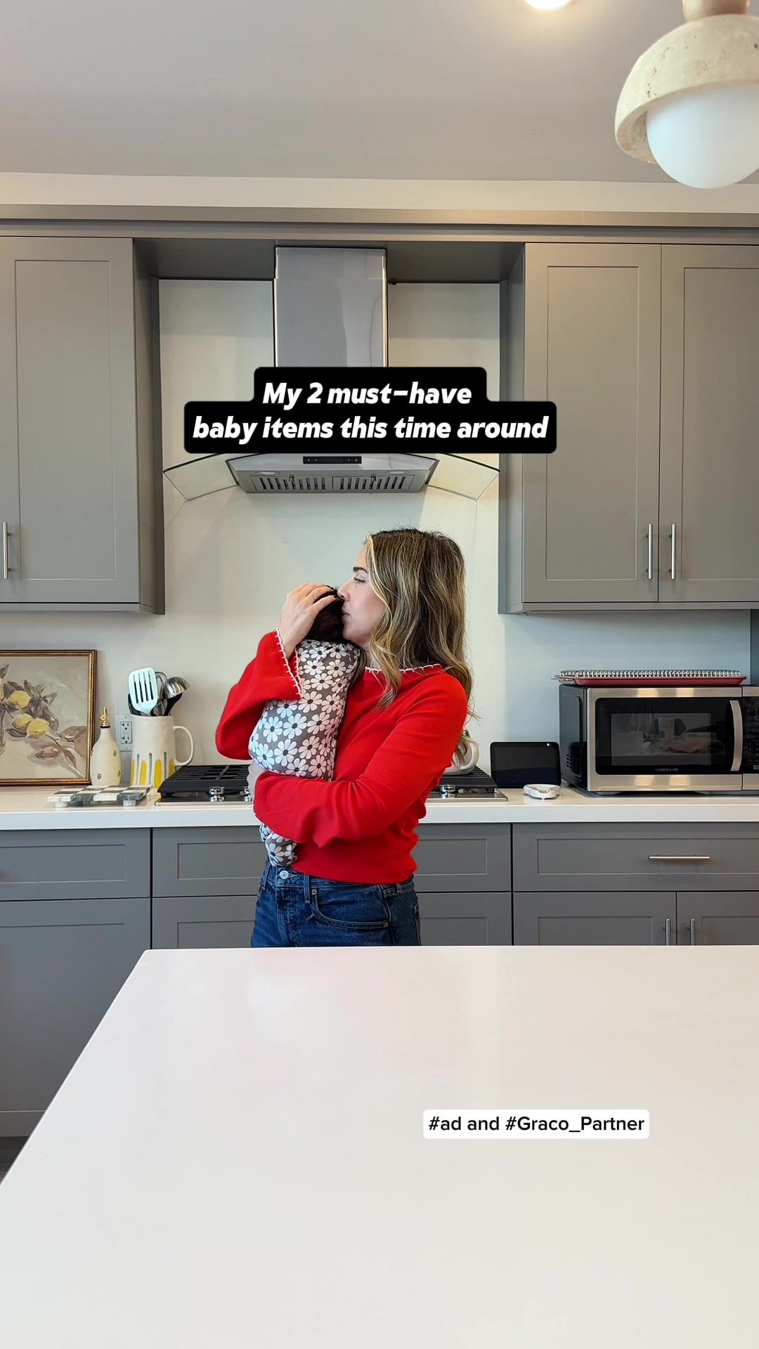 TikTok post by @itsmesaramartinez for Graco. Caption reads: #Graco_Partner #ad Both of my babies have been....