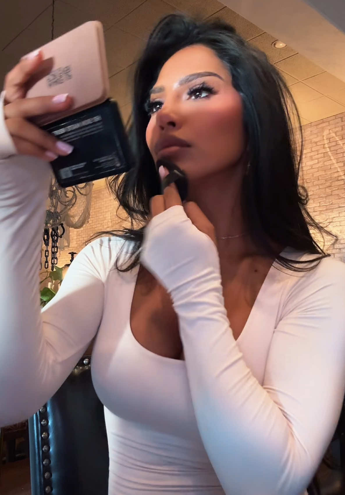 TikTok post by @gallienneeeee for Make Up For Ever. Caption reads: My favorite foundation powder @makeupforever 😍....