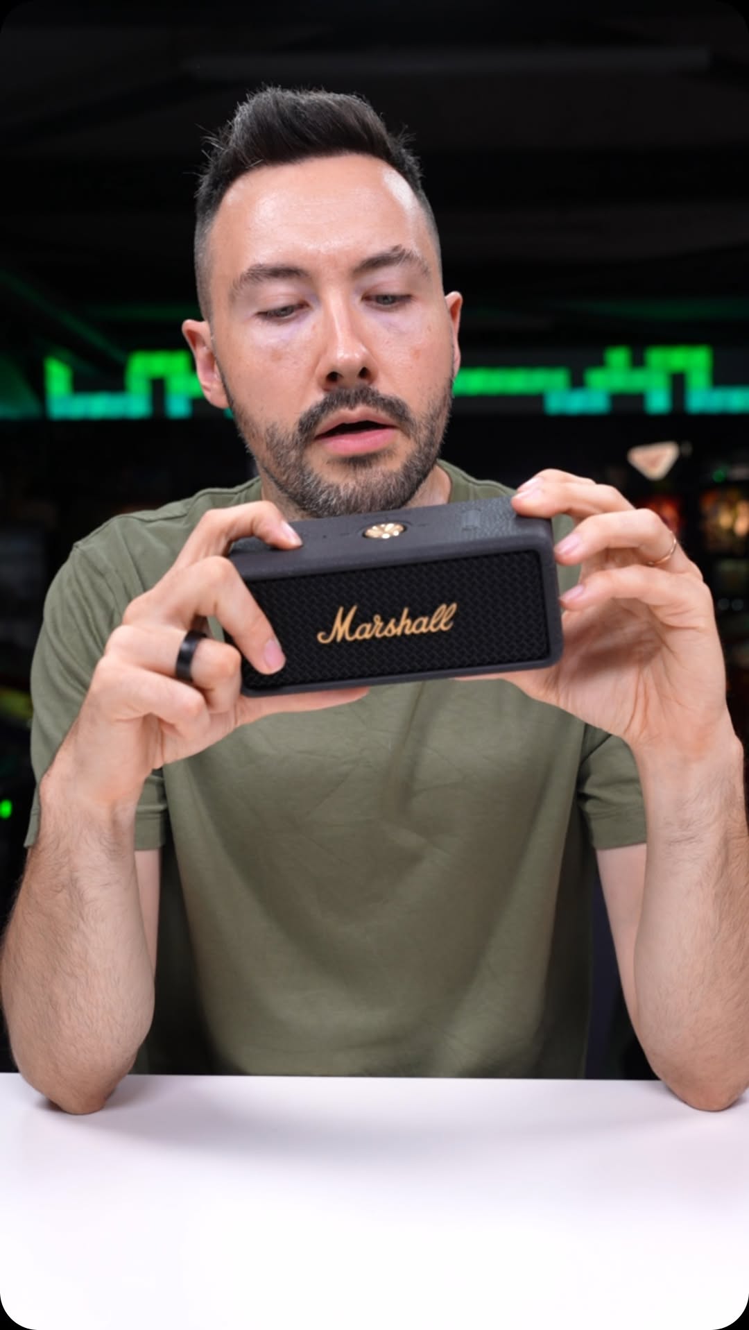 Instagram post by @mrjojol67 for Marshall Headphones. Caption reads: À la recherche d’une petite enceinte connectée....