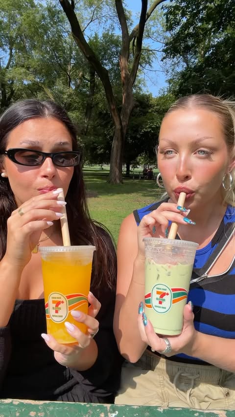 Instagram post by @natdoumkos for 7-ELEVEN. Caption reads: [...] your friend make each other try your....