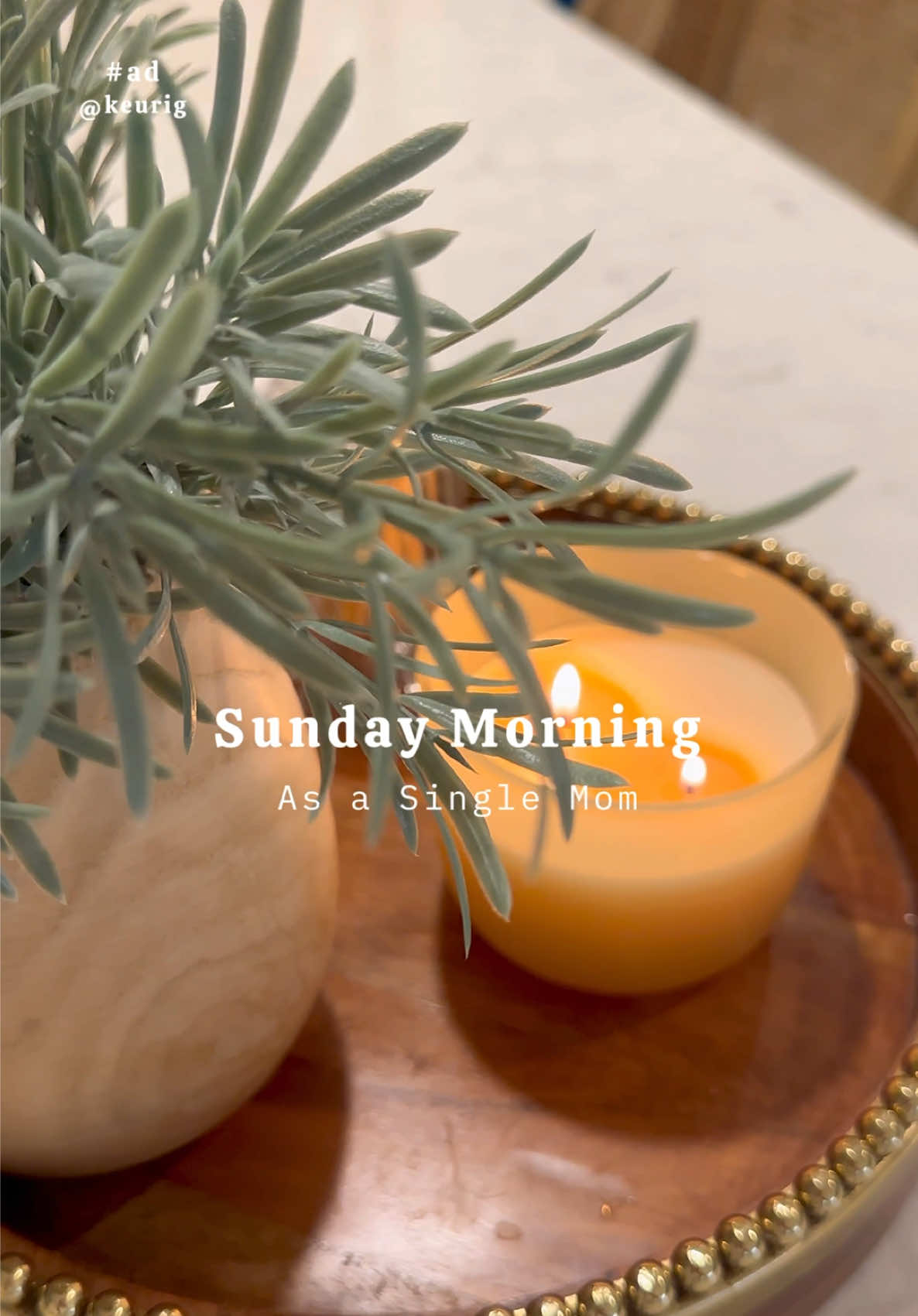 TikTok post by @kelseyvenkov for Keurig. Caption reads: #ad Sunday brunch means cuddles & McCafé at Home....