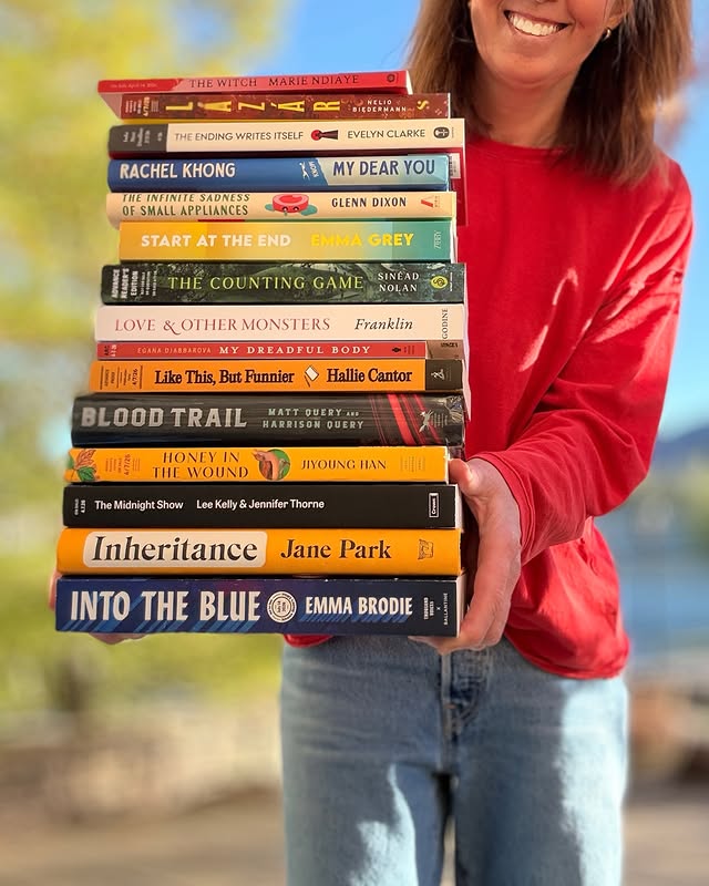 Instagram post by @suethebookie for Crown Publishing. Caption reads: There are so many fantastic books out today! Which....