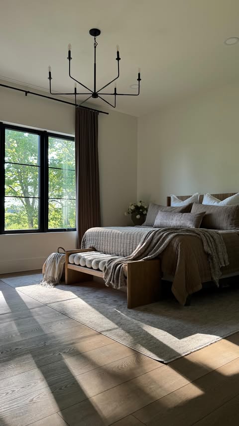 Instagram post by @ourmidwayhome for Wayfair. Caption reads: Spring cleaning + bedroom reset with @wayfair 🤎....